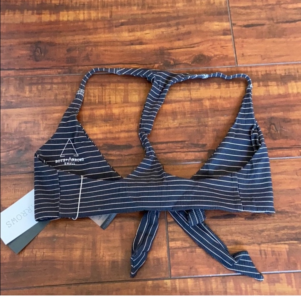 Boys + Arrows Black Striped Bikini Top - Picture 5 of 6